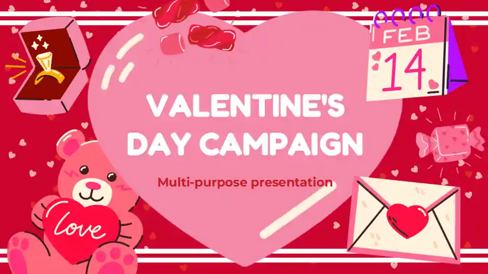 Cute Illustrated Valentine's Day Campaign Slides