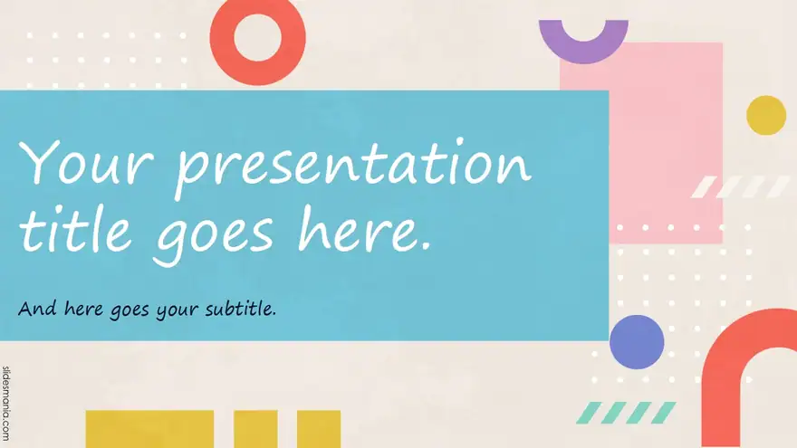Geometric colorful shapes free marketing presentation template.