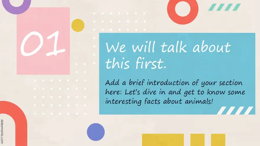 Geometric colorful shapes free marketing presentation template.