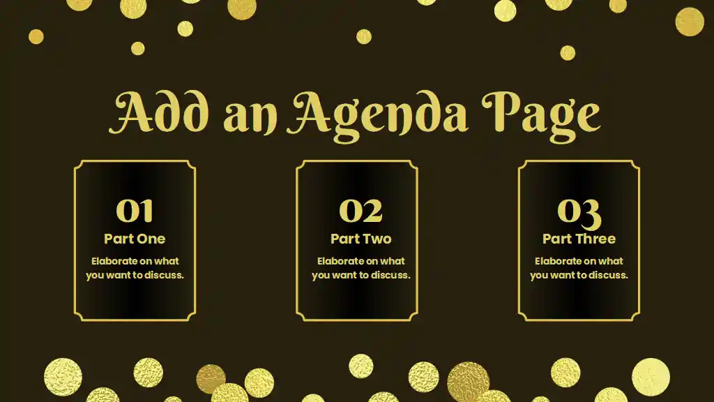 Gold Glamorous 50th Birthday Minitheme Slides