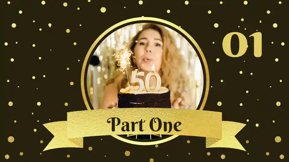 Gold Glamorous 50th Birthday Minitheme Slides