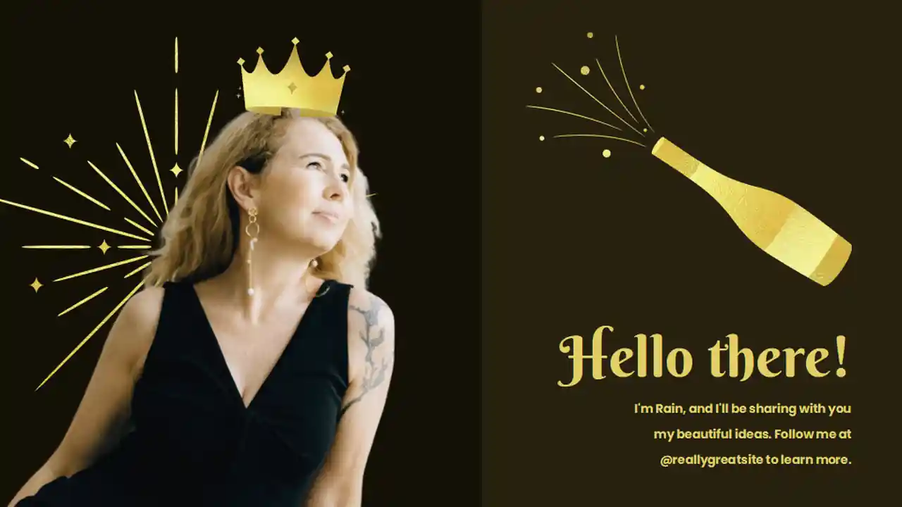 Gold Glamorous 50th Birthday Minitheme Slides