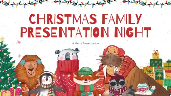 Illustrated Christmas Family Night Slides