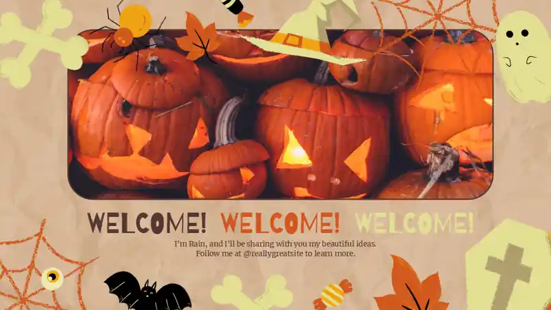 Illustrated Halloween Social Media Marketing Slides
