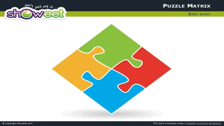 Matrix with Jigsaw Puzzle Pieces for PowerPoint