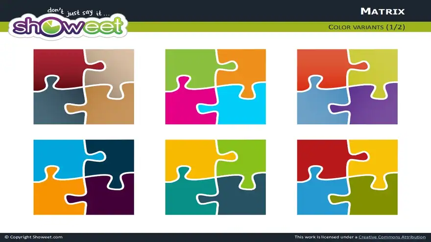 Matrix with Jigsaw Puzzle Pieces for PowerPoint