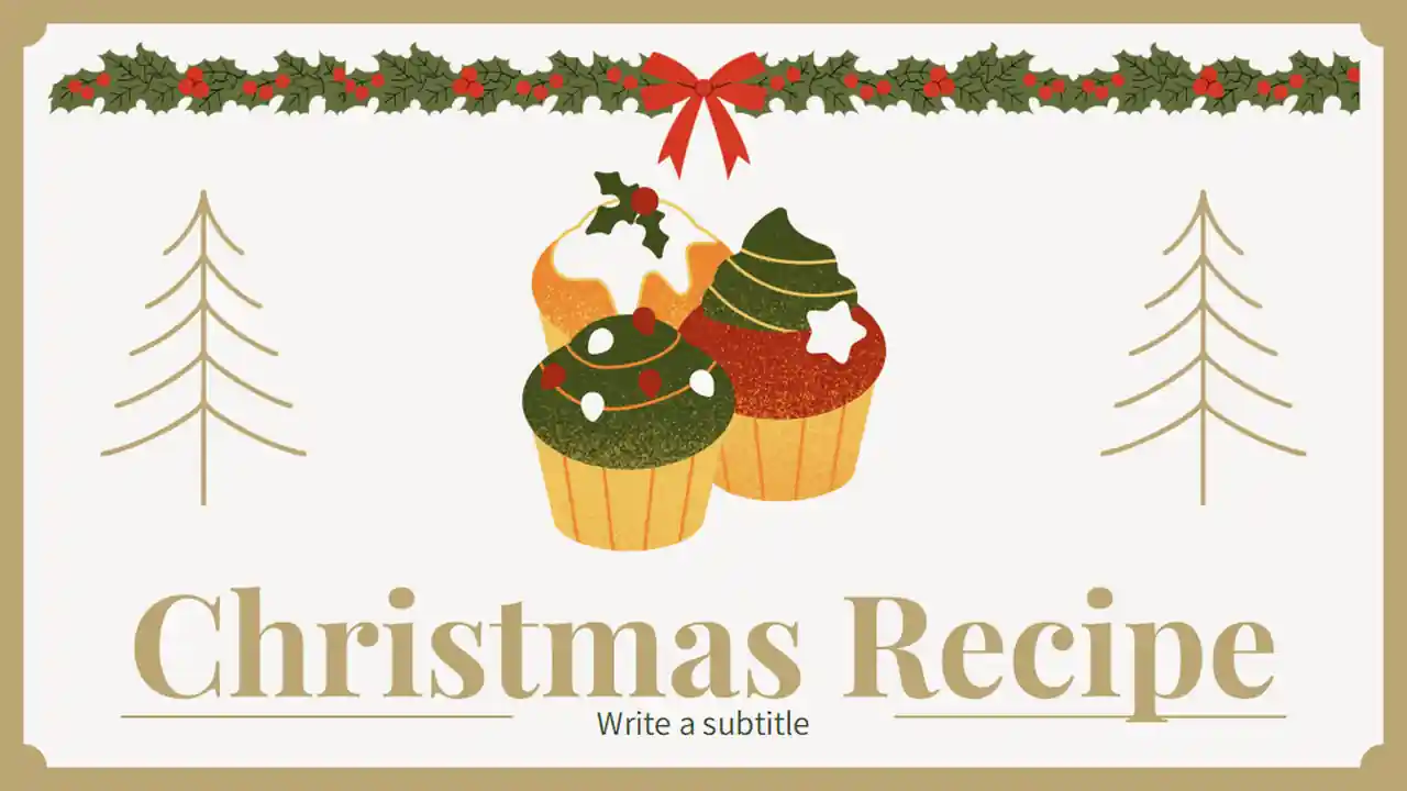 Minimal Illustrated Christmas Recipe Slides