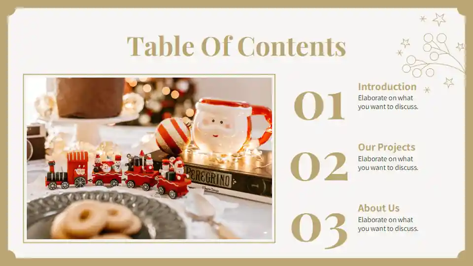 Minimal Illustrated Christmas Recipe Slides