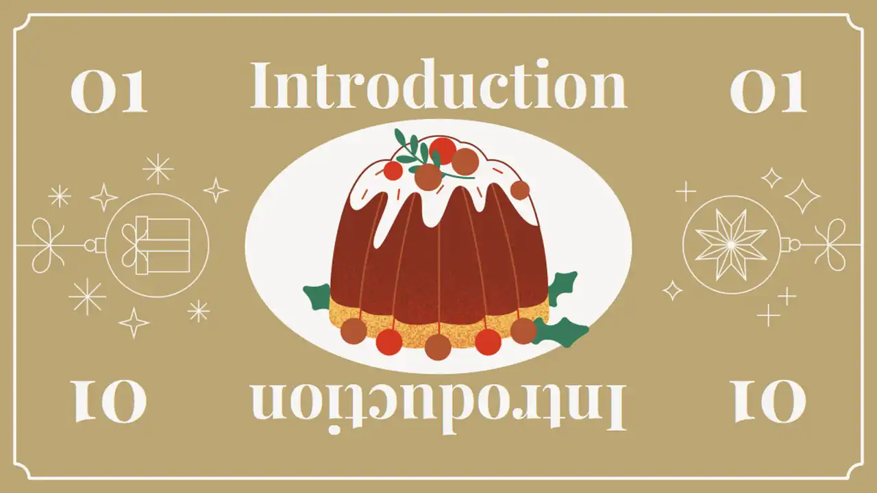 Minimal Illustrated Christmas Recipe Slides