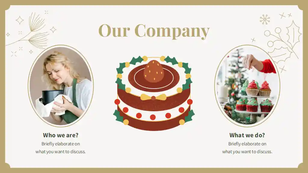 Minimal Illustrated Christmas Recipe Slides