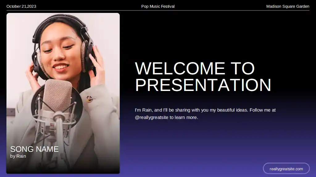 Minimal Pop Music Festival Slides