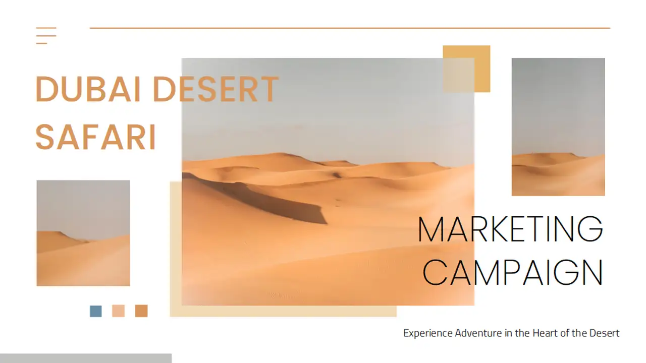 Modern Minimal Dubai Desert Safari Marketing Campaign Slides