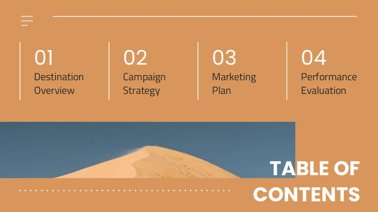 Modern Minimal Dubai Desert Safari Marketing Campaign Slides