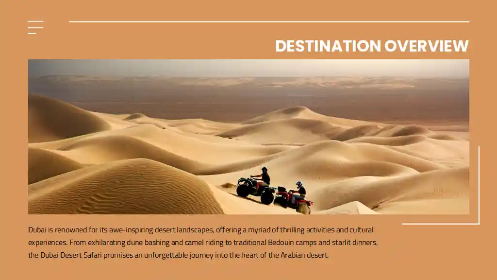 Modern Minimal Dubai Desert Safari Marketing Campaign Slides