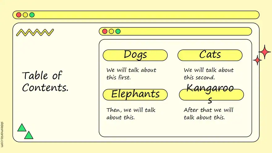 Multipurpose Yellow OS interface free presentation template.