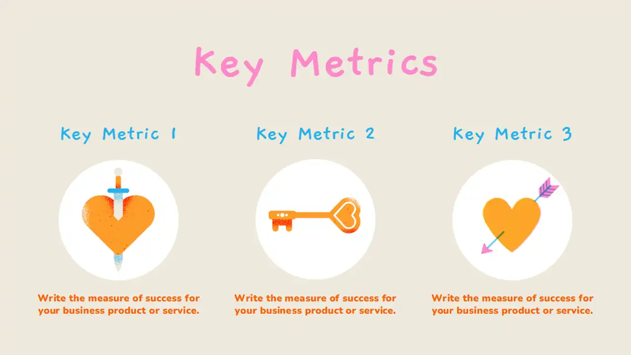 Orange Pink and Blue Cute Hearts Romance Novel Marketing Plan Slides