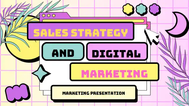 Pastel Memphis Sales Strategy and Digital Marketing Slides