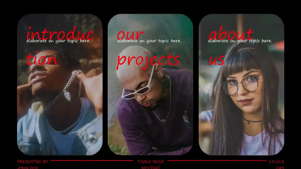 Photo-Centric Table Read Meeting Slides