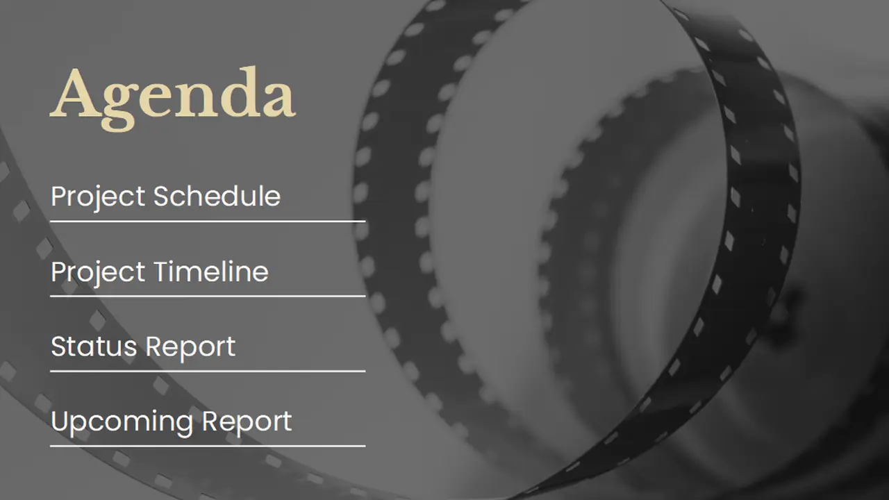 Simple Film Production Meeting Agenda Slides