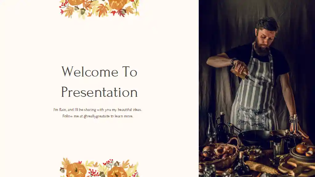 Watercolor Thanksgiving Restaurant Menu Slides