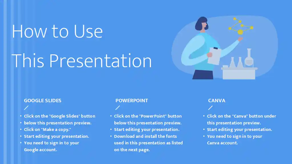 Blue and Navy Modern Biotech Business Startup Pitch Slides