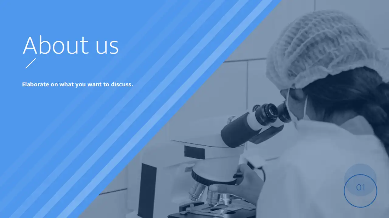 Blue and Navy Modern Biotech Business Startup Pitch Slides