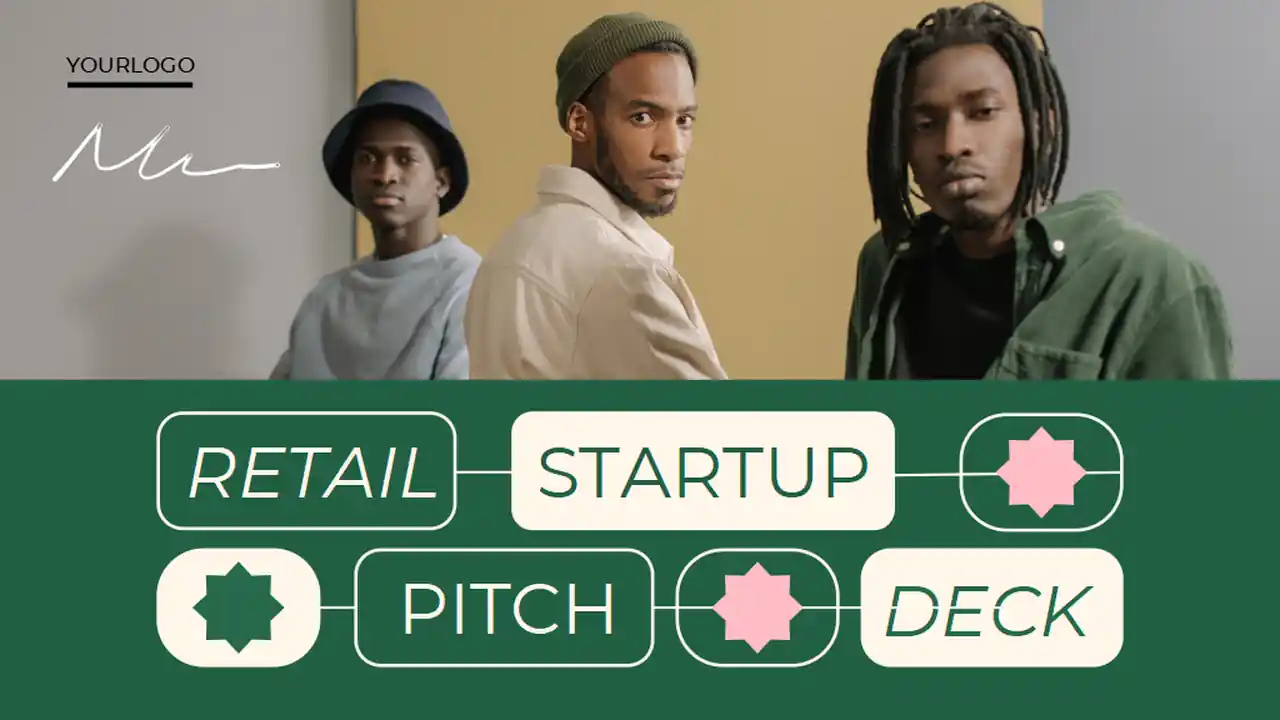 Green and Beige Retail Startup Pitch Deck
