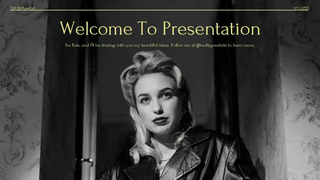 Minimal Old Hollywood Pitch Deck