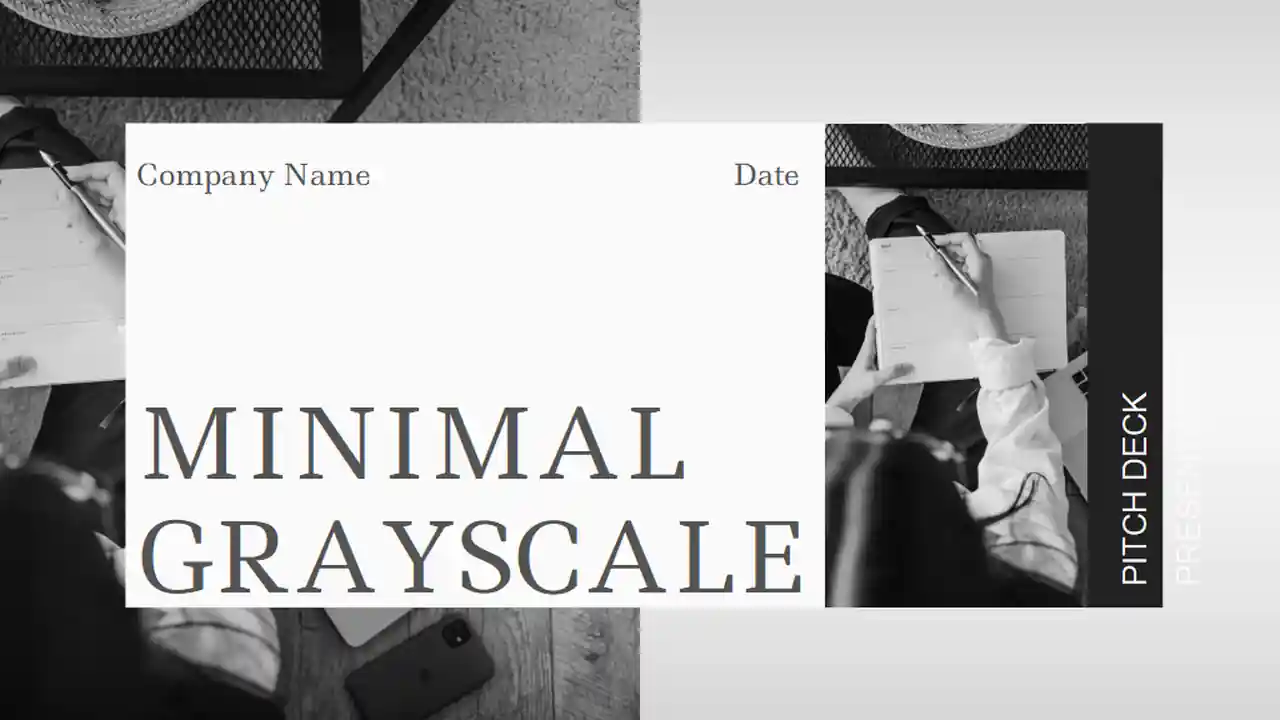 Minimalist Grayscale Pitch Deck