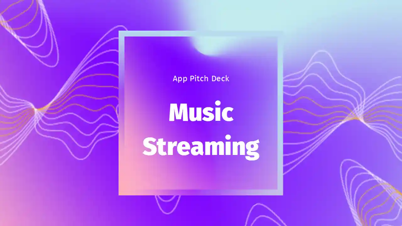 Music Streaming App Pitch Deck Purple and Teal Modern Business
