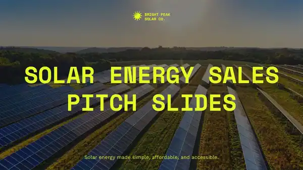 Solar Energy Sales Pitch Slides