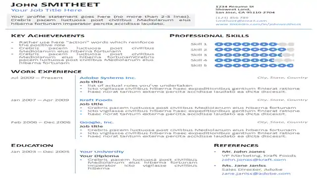1-Page Minimalist Resume/CV Template for PowerPoint