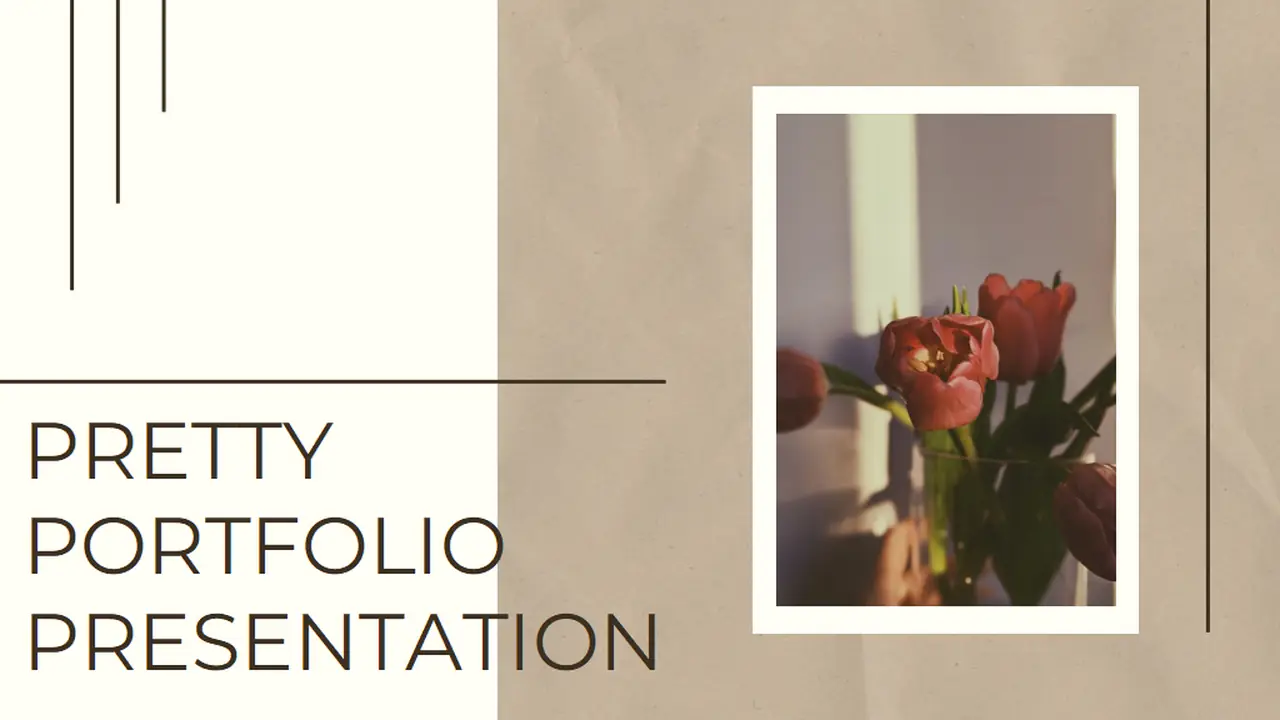 Beige Minimalistic Floral Pretty Portfolio Slides