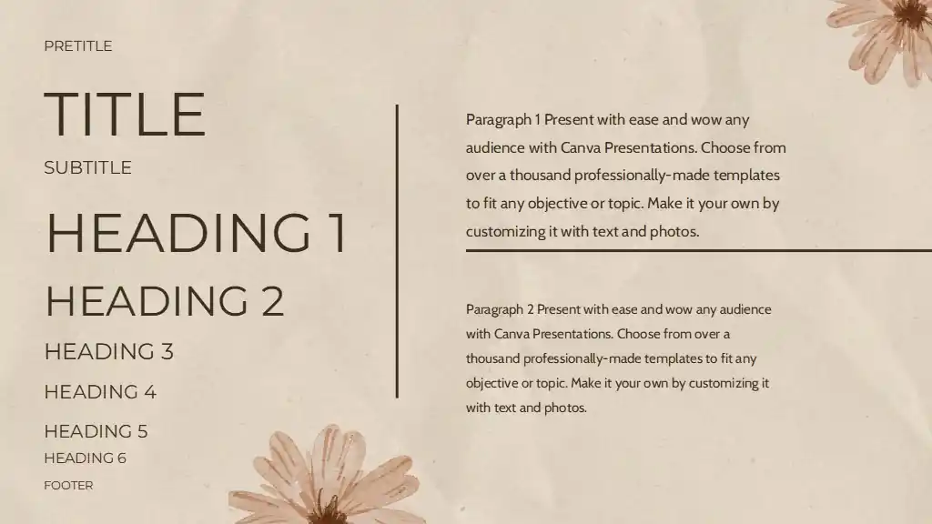 Beige Minimalistic Floral Pretty Portfolio Slides