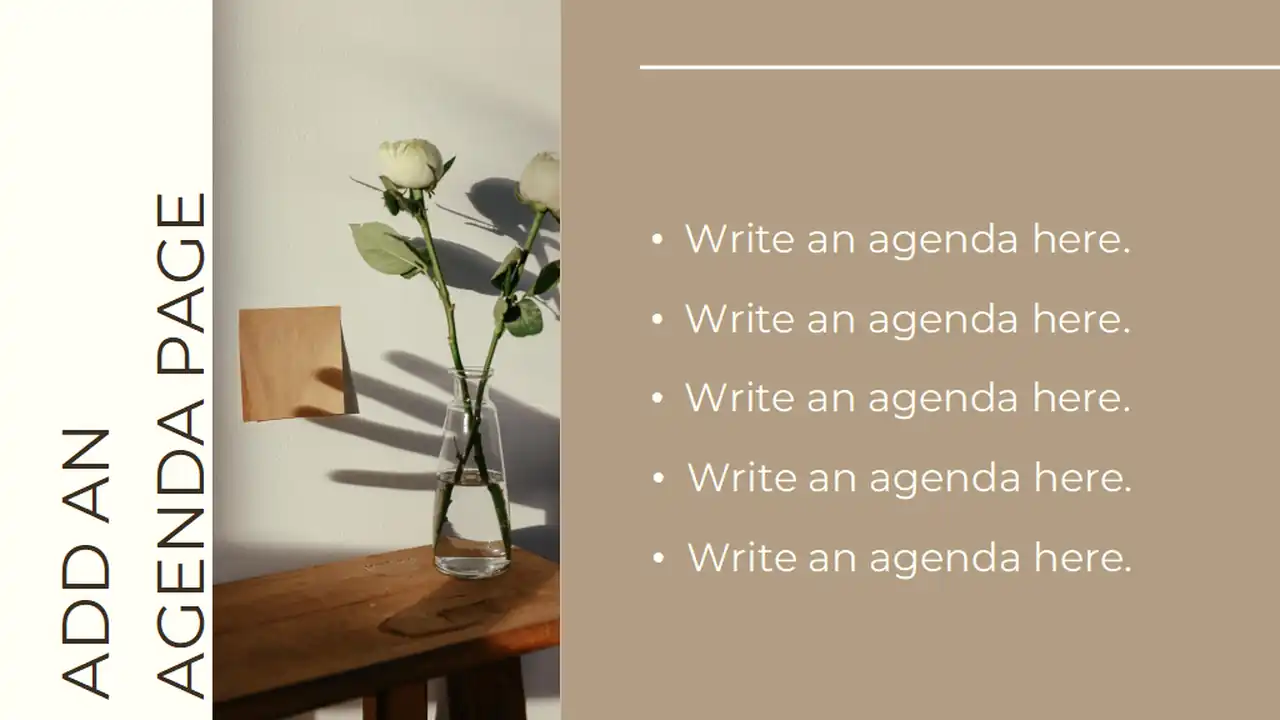 Beige Minimalistic Floral Pretty Portfolio Slides