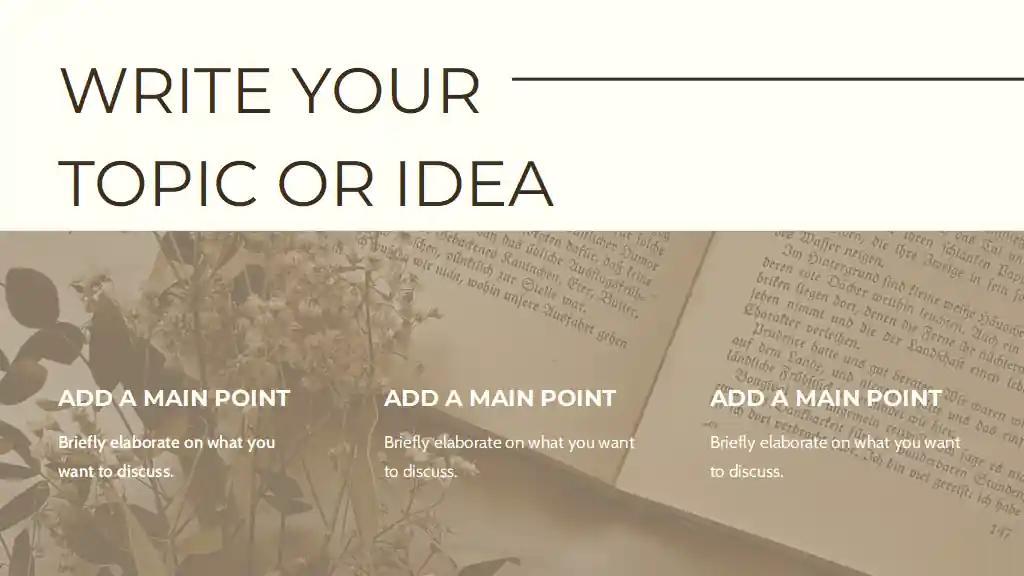 Beige Minimalistic Floral Pretty Portfolio Slides