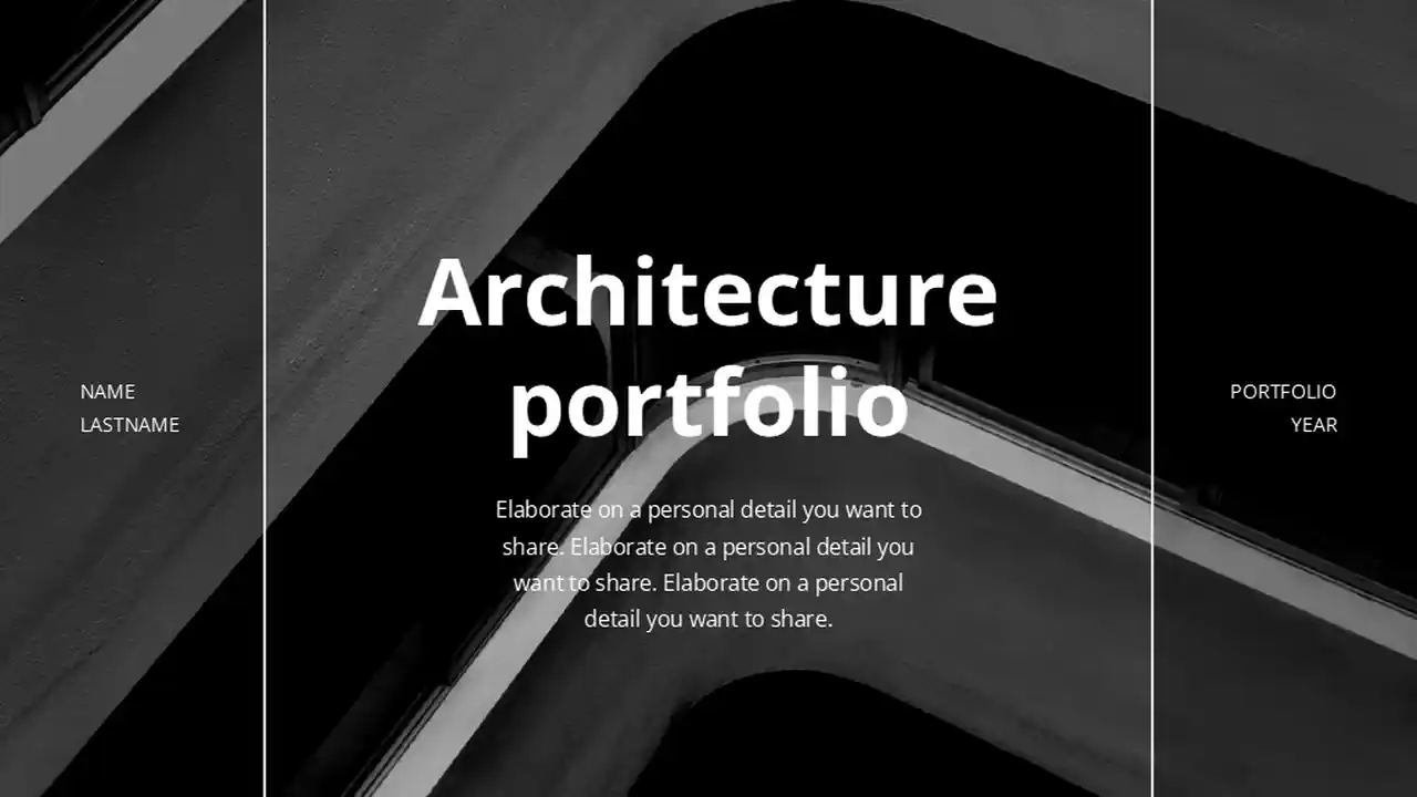 Black Minimal Architecture Portfolio Slides