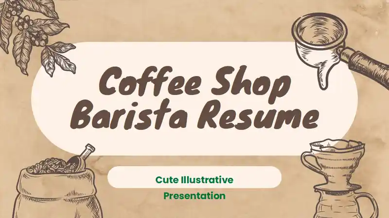 Cute Coffee Shop Barista Resume Slides