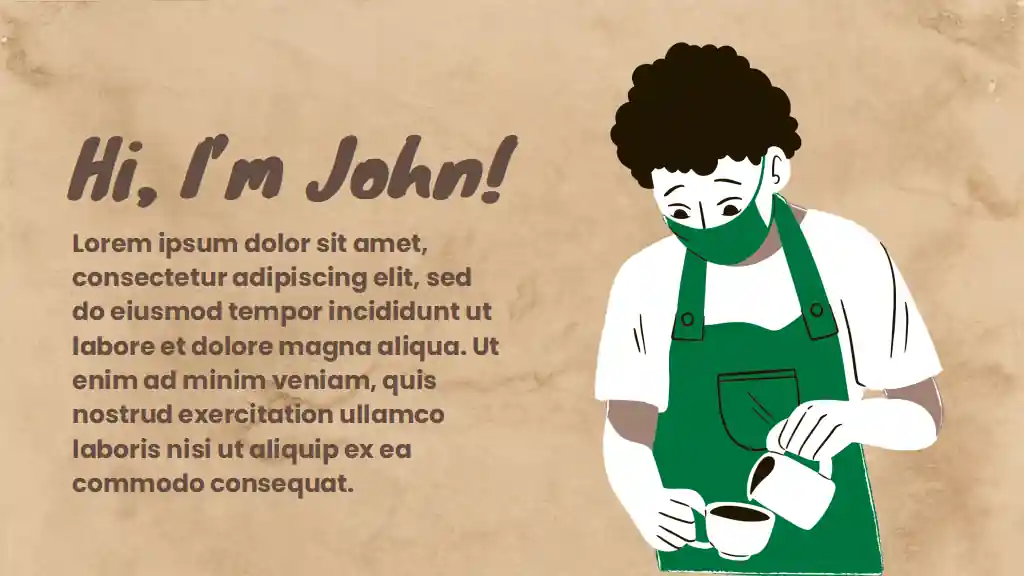 Cute Coffee Shop Barista Resume Slides
