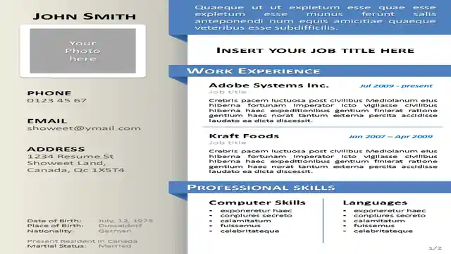 Free clean Resume/CV Template for Powerpoint