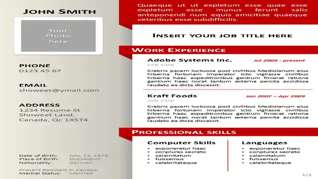 Free clean Resume/CV Template for Powerpoint