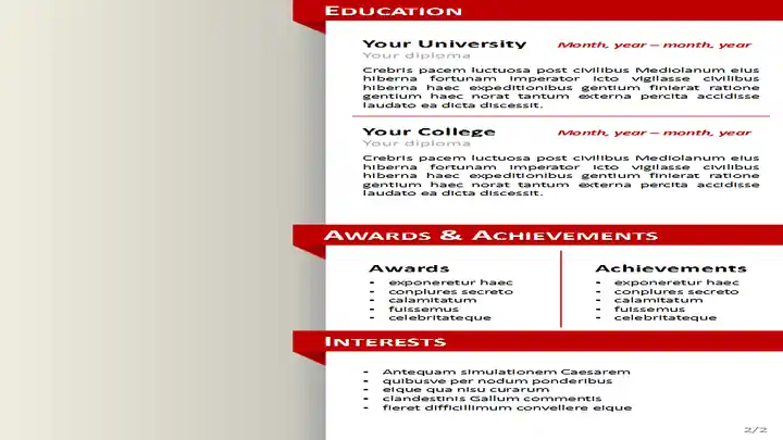 Free clean Resume/CV Template for Powerpoint