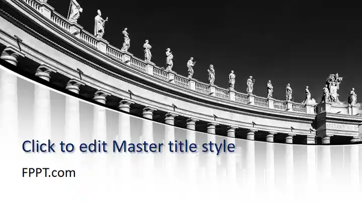 Free Columns Building PowerPoint Template