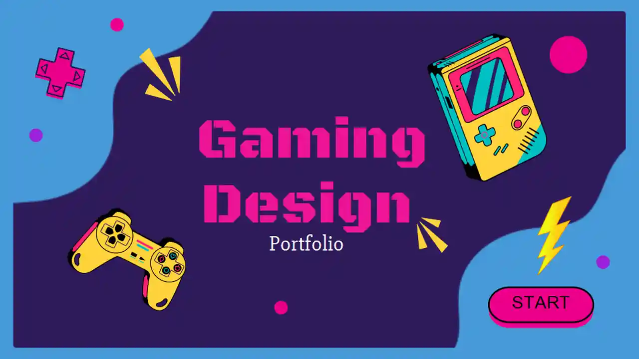 Illustrated Gaming Design Portfolio Slides