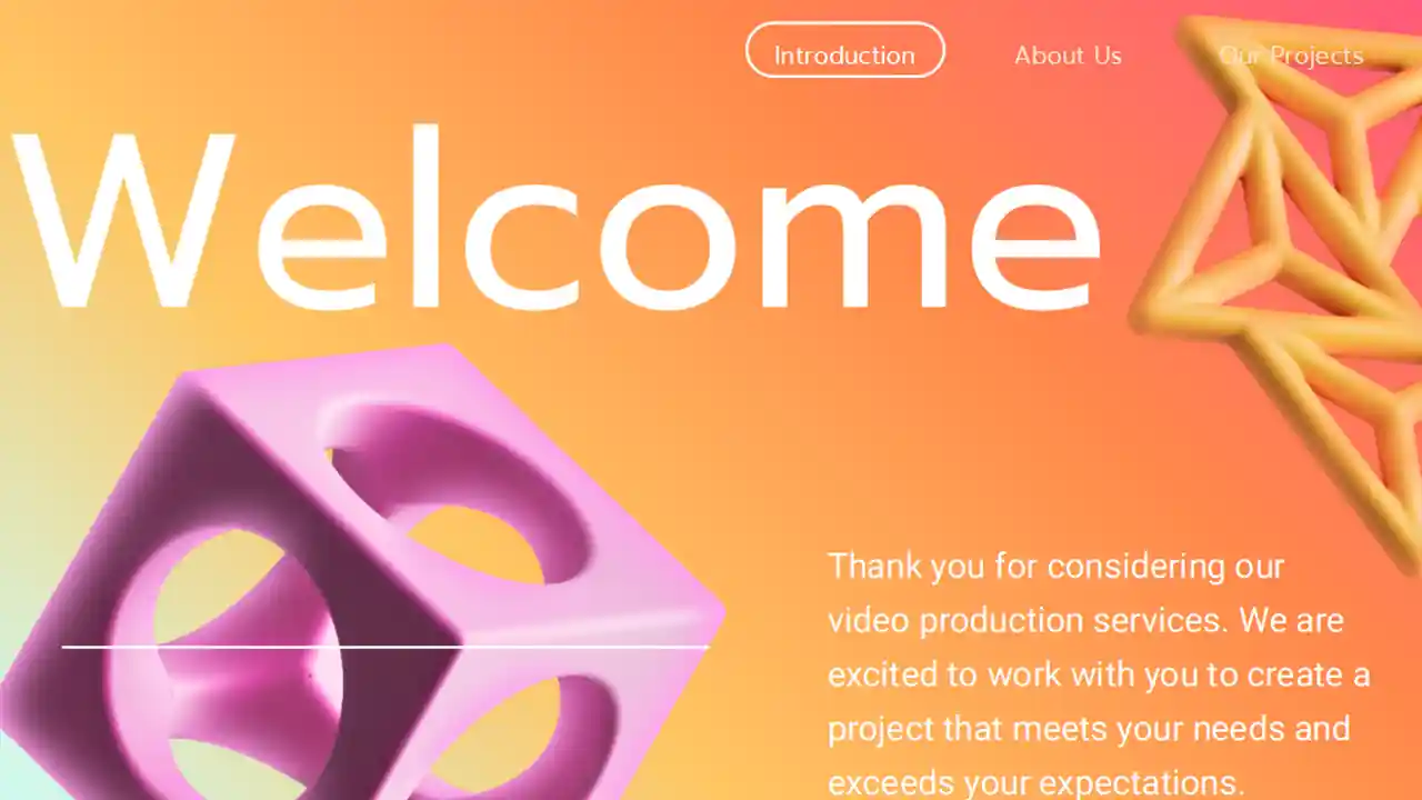Modern 3D Video Production Proposal Slides