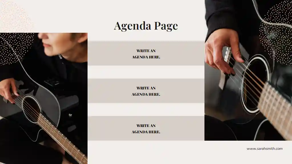 Musician's Portfolio Beige Minimal Business Portfolio Slides