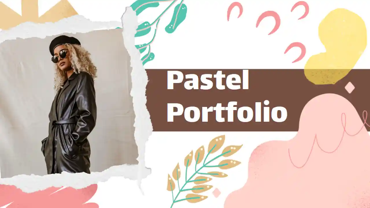 Peach and Yellow Pastel Cute Portfolio Slides
