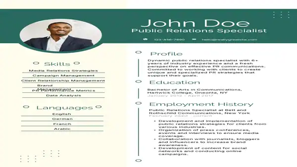 Public Relations Resume
