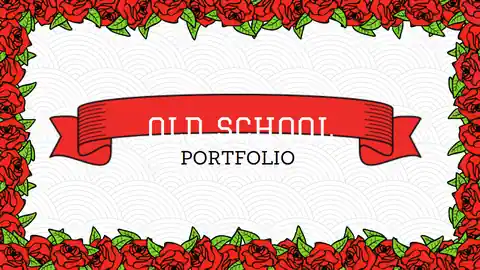 Red Old School Illustrative Portfolio Slides