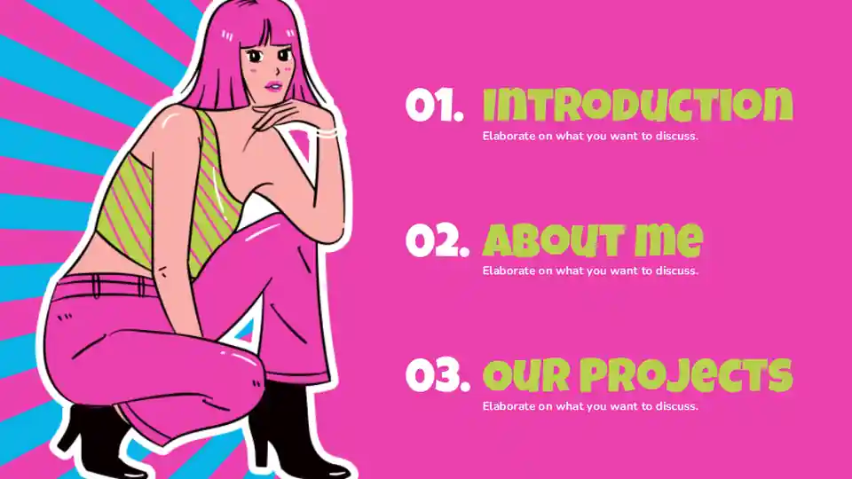 Retro Manga Illustrator Portfolio Slides